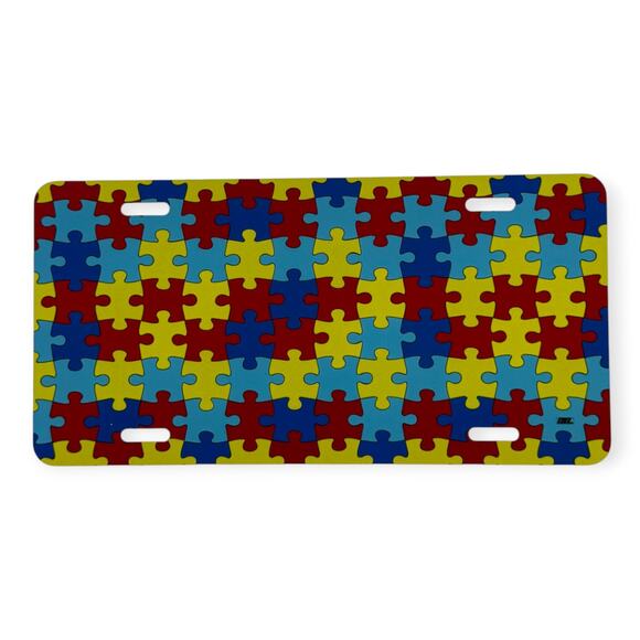 Autism Awareness Puzzle Piece Vanity Plate - Picture 1 of 1